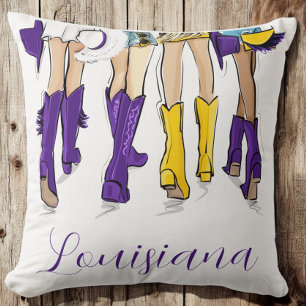 Louisiana Dames Mode Cowboy Boot Paarse Geel Kussen