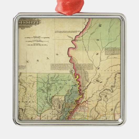 Louisiana en Mississippi Metalen Ornament (Voorkant)