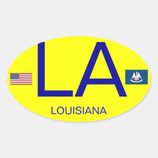Louisiana* Europese stijl ovale Bumpersticker Ovale Sticker (Voorkant)