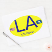Louisiana* Europese stijl ovale Bumpersticker Ovale Sticker (Envelop)