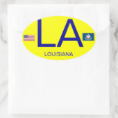 Louisiana* Europese stijl ovale Bumpersticker Ovale Sticker (Tas)
