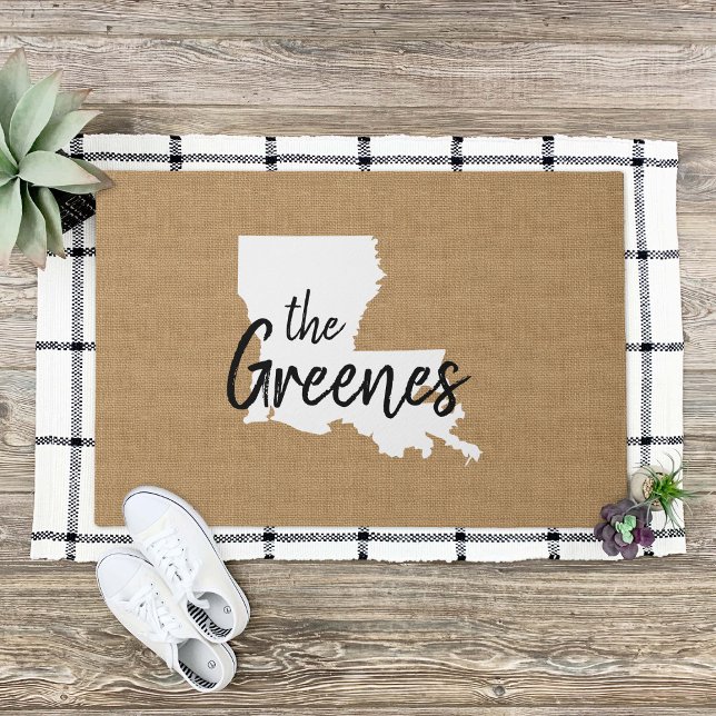 Louisiana Familie Monogram Staat Doormat Deurmat (Creator heeft geüpload)