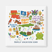 Louisiana Family Trip Keepsake Personalized Magneet (Voorkant)