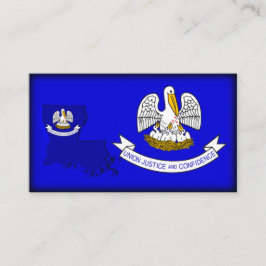 Louisiana Flag-Map Visitekaartje