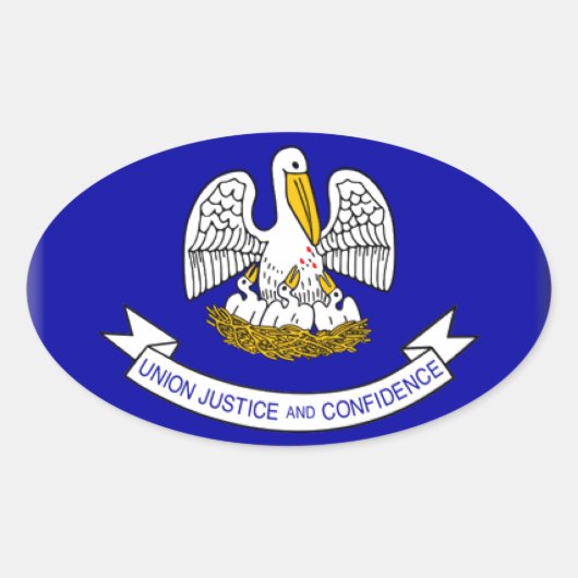 Louisiana Flag Ovale Sticker (Voorkant)