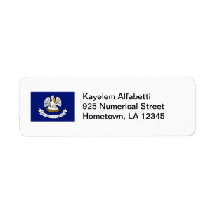 Louisiana Flag Retour Adres Label