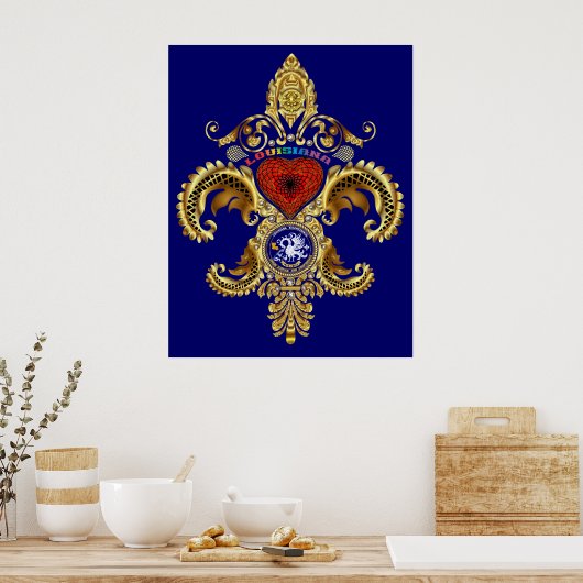 Louisiana Fleur De Lis Bicentennial Poster (Keuken)
