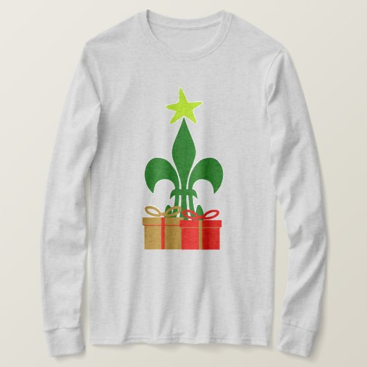 Louisiana Fleur De Lis Cajun kerstboom en Gift T-shirt (Design voorkant)