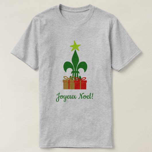Louisiana Fleur de Lis Cajun kerstboom noel T-shirt (Design voorkant)