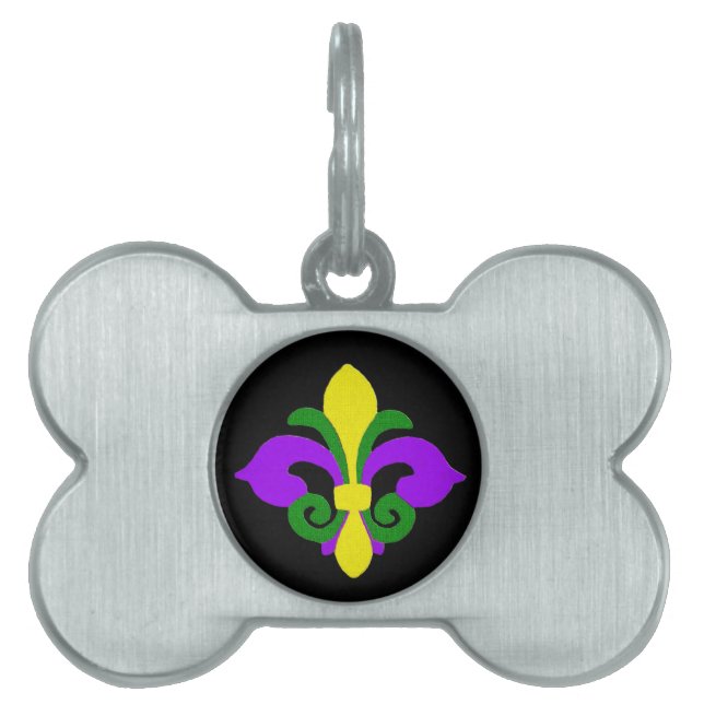 Louisiana Fleur de lis (Mardi Gras).jpg Huisdieren Naamplaatje (voorkant)