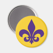 Louisiana Fleur de Lis Paarse gouden magneet (Voorkant / Achterkant)