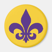 Louisiana Fleur de Lis Paarse gouden magneet (Voorkant)