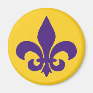Louisiana Fleur de Lis Paarse gouden magneet
