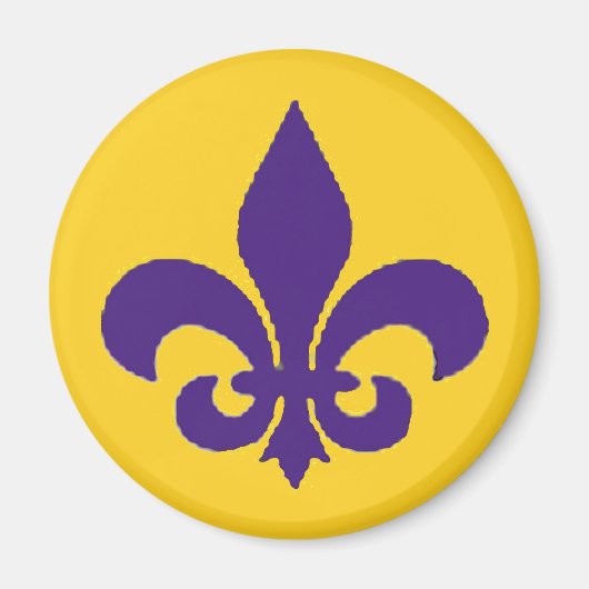 Louisiana Fleur de Lis Paarse gouden magneet (Voorkant)