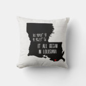 Louisiana GPS-coördinaten met hart Kussen (Voorkant)