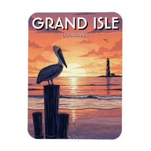 Louisiana Grand Isle Pelican  Magneet