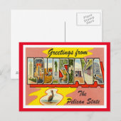 Louisiana Greetings Vintage Travel Briefkaart (Voorkant / Achterkant)