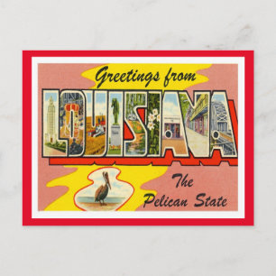Louisiana Greetings Vintage Travel Briefkaart