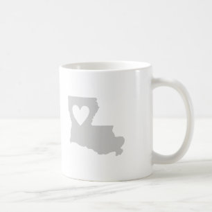 Louisiana Grey State Map Vorm met hart Koffiemok