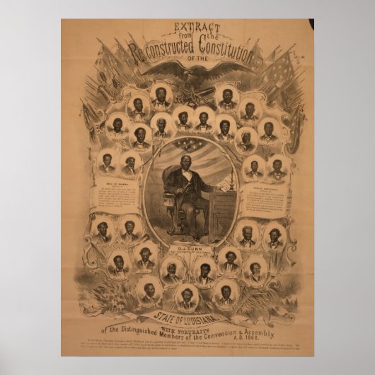 Louisiana-grondwet en leden van de Conventie, 1868 Poster (Voorkant)