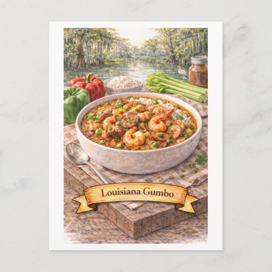 Louisiana Gumbo (Amerikaanse Eetseries) Briefkaart (Voorkant)