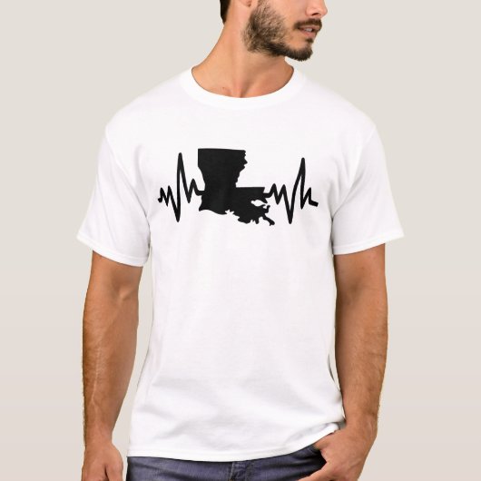 Louisiana hartslag ontwerp unisex t-shirt (Voorkant)