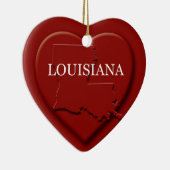 Louisiana Heart Map kerstversiering Keramisch Ornament (Rechts)