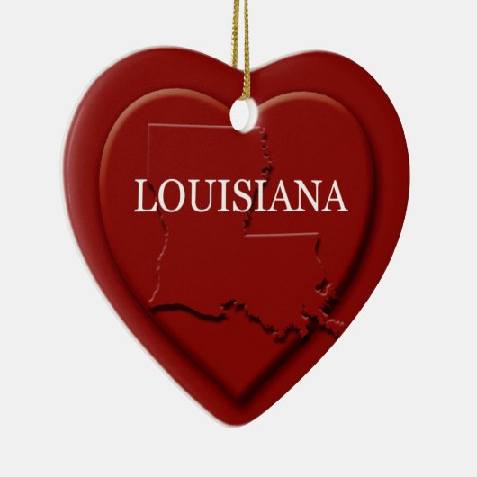 Louisiana Heart Map kerstversiering Keramisch Ornament (Rechts)