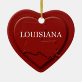 Louisiana Heart Map kerstversiering Keramisch Ornament (Voorkant)