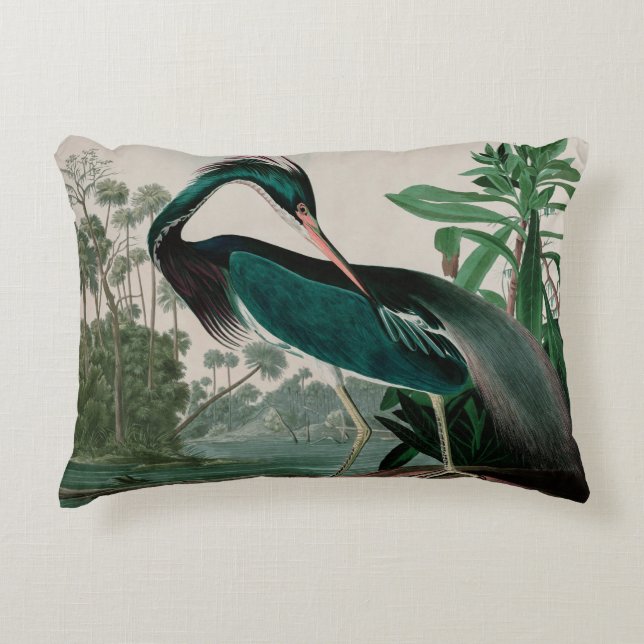 Louisiana Heron Birds of America Audubon Print Accent Kussen (Voorkant)