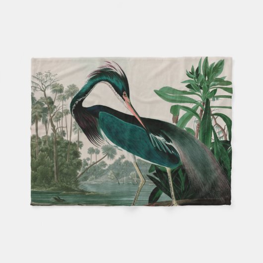 Louisiana Heron Birds of America Audubon Print Fleece Deken (Voorkant (Horizontaal))