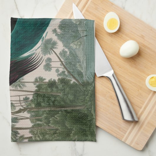 Louisiana Heron Birds of America Audubon Print Theedoek (Quarter Fold)