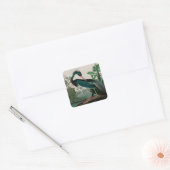 Louisiana Heron Birds of America Audubon Print Vierkante Sticker (Envelop)
