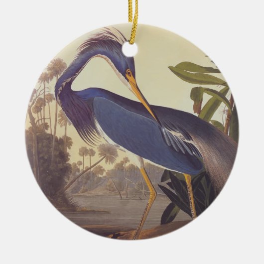 Louisiana Heron Circle-Ornament Keramisch Ornament (Voorkant)