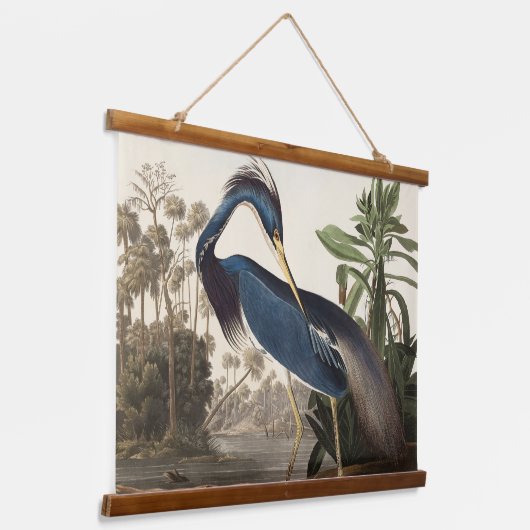 Louisiana Heron Wood Topped Tapestry  Print Hangend Wandkleed (Gebogen)