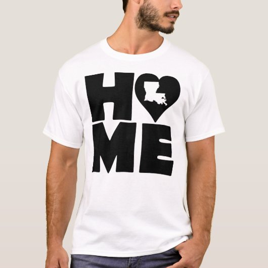 Louisiana Home Heart State T-Shirt (Voorkant)