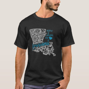 Louisiana Home State LA Mandala Map VS VS T-shirt