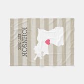 Louisiana Home State Map - Custom Wedding City Fleece Deken (Voorkant (Horizontaal))