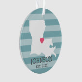 Louisiana Home State Map - Custom Wedding City Ornament (voorkant)