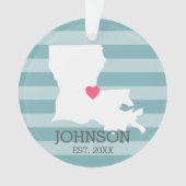 Louisiana Home State Map - Custom Wedding City Ornament (voorkant)