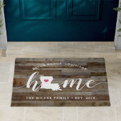 Louisiana Home State Personalized Wood Kijk uit Deurmat