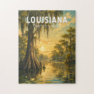 Louisiana Illustratie Reis Kunst Vintage Legpuzzel