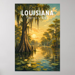 Louisiana Illustratie Reis Kunst Vintage Poster