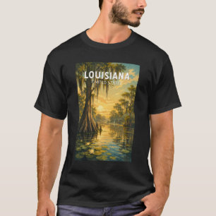 Louisiana Illustratie Reis Kunst Vintage T-shirt