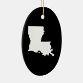 Louisiana in het wit en zwart keramisch ornament (Rechts)
