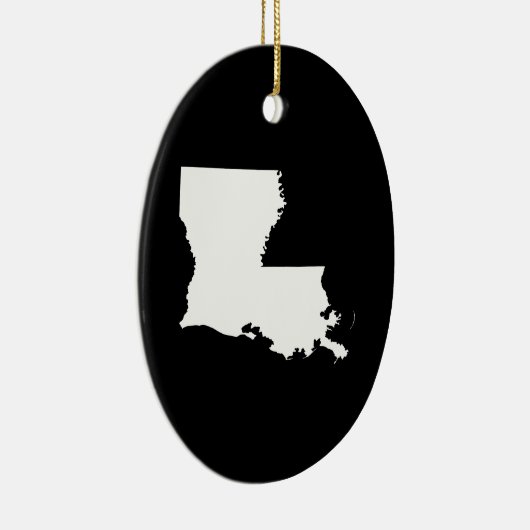 Louisiana in het wit en zwart keramisch ornament (Rechts)