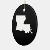 Louisiana in het wit en zwart keramisch ornament (Links)