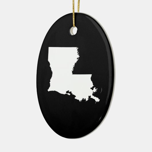 Louisiana in het wit en zwart keramisch ornament (Links)