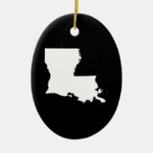 Louisiana in het wit en zwart keramisch ornament (Voorkant)