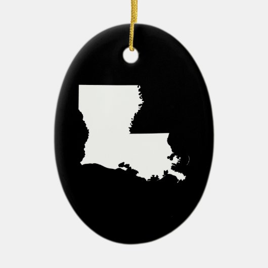 Louisiana in het wit en zwart keramisch ornament (Voorkant)